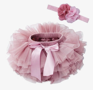 Vintage Pink Tutu Bloomer And Headband Set - Adassa Rose