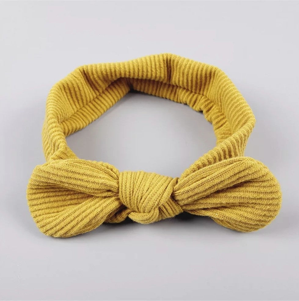 Ribbed Top Knot Headband | Mustard - Adassa Rose