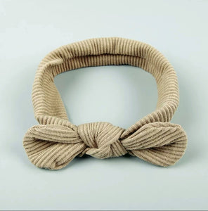 Ribbed Top Knot Headband | Taupe - Adassa Rose