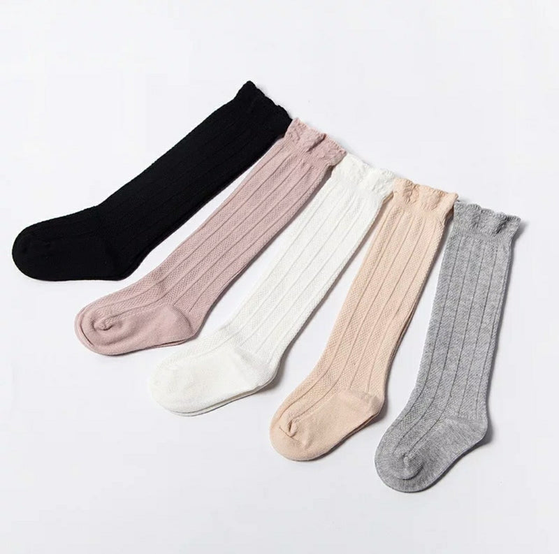 Ruffle Knee High Socks - Adassa Rose