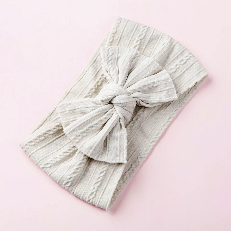 Mia Cable Knit Bow Headwrap - Sage - Adassa Rose