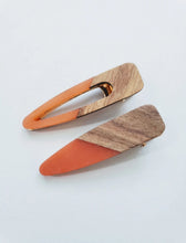 Load image into Gallery viewer, Yemi Wooden Acrylic Hair Clips | Tangerine - Adassa Rose